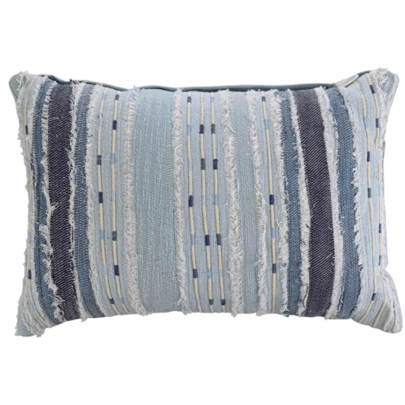 Подушка Blue Ikat stripes Синий Голубой Подушка Blue Ikat stripes Синий Голубой в Грозном | Loft Concept