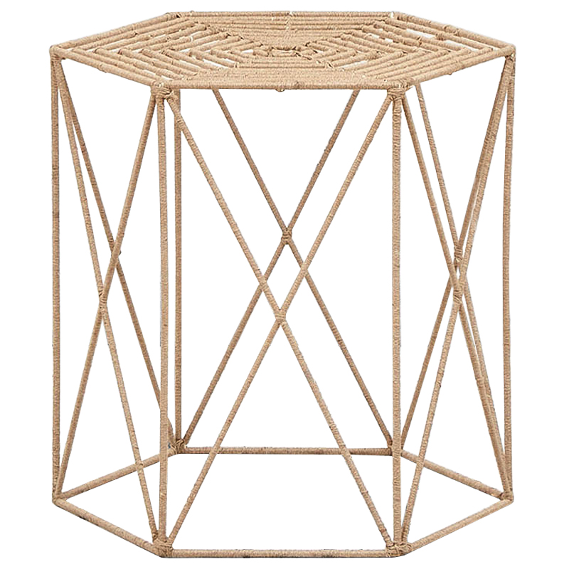 Приставной стол Wicker Alma Side Table Бежевый Приставной стол Wicker Alma Side Table Бежевый в Грозном | Loft Concept
