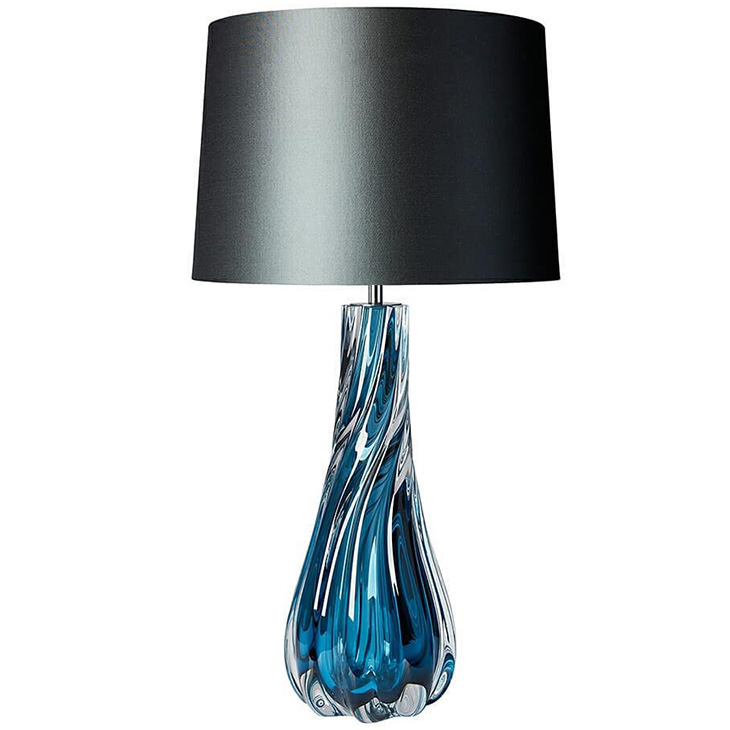 Настольная лампа Naiad Velvet Blue Table Lamp Черный Синий в Грозном | Loft Concept 