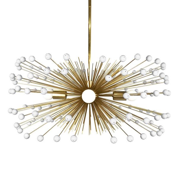 White Beaded Urchin Chandelier Sputnik Золотой Белый White Beaded Urchin Chandelier Sputnik Золотой Белый в Грозном | Loft Concept
