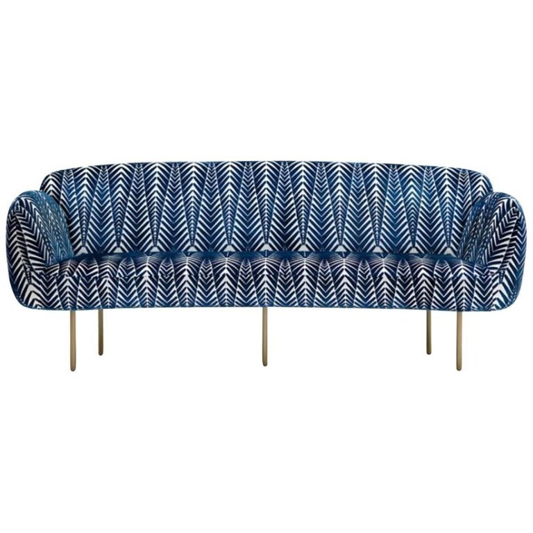 Диван Stardust Sofa by Nika Zupanc Белый Синий Латунь Диван Stardust Sofa by Nika Zupanc Белый Синий Латунь в Грозном | Loft Concept