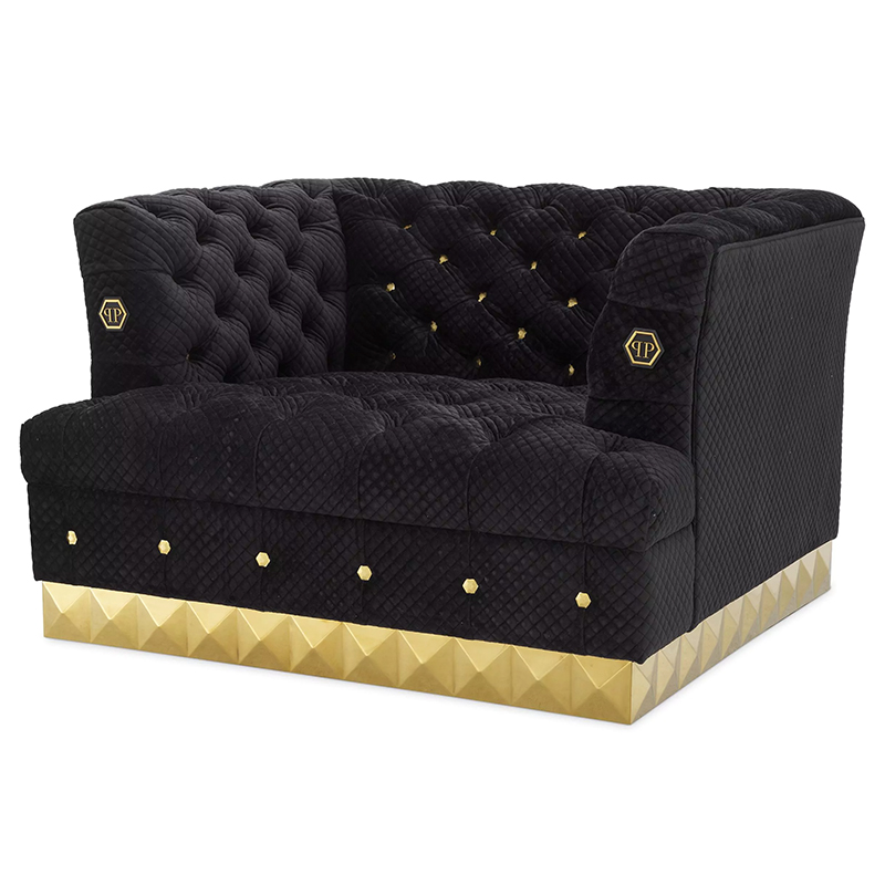 Кресло Philipp Plein Chair Rockstud Золотой Черный Кресло Philipp Plein Chair Rockstud Золотой Черный в Грозном | Loft Concept