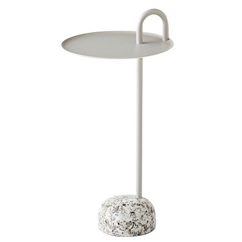 Белый Приставной Стол с основанием Терраццо Franz Side Table White Белый Белый Приставной Стол с основанием Терраццо Franz Side Table White Белый в Грозном | Loft Concept