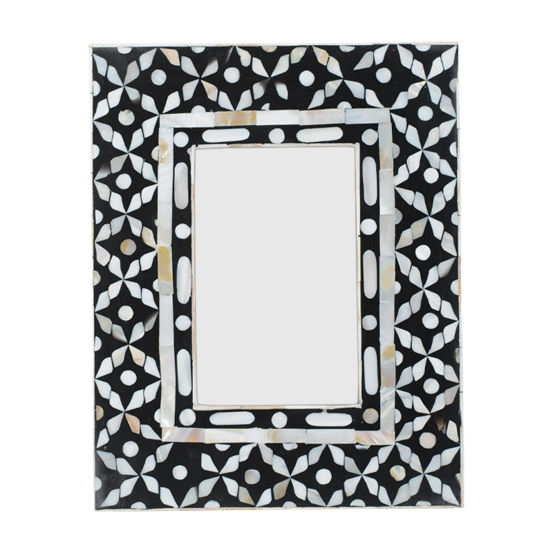 Рама для фото Bone Inlay Pearl Black S Черный Перламутровый Белый Рама для фото Bone Inlay Pearl Black S Черный Перламутровый Белый в Грозном | Loft Concept