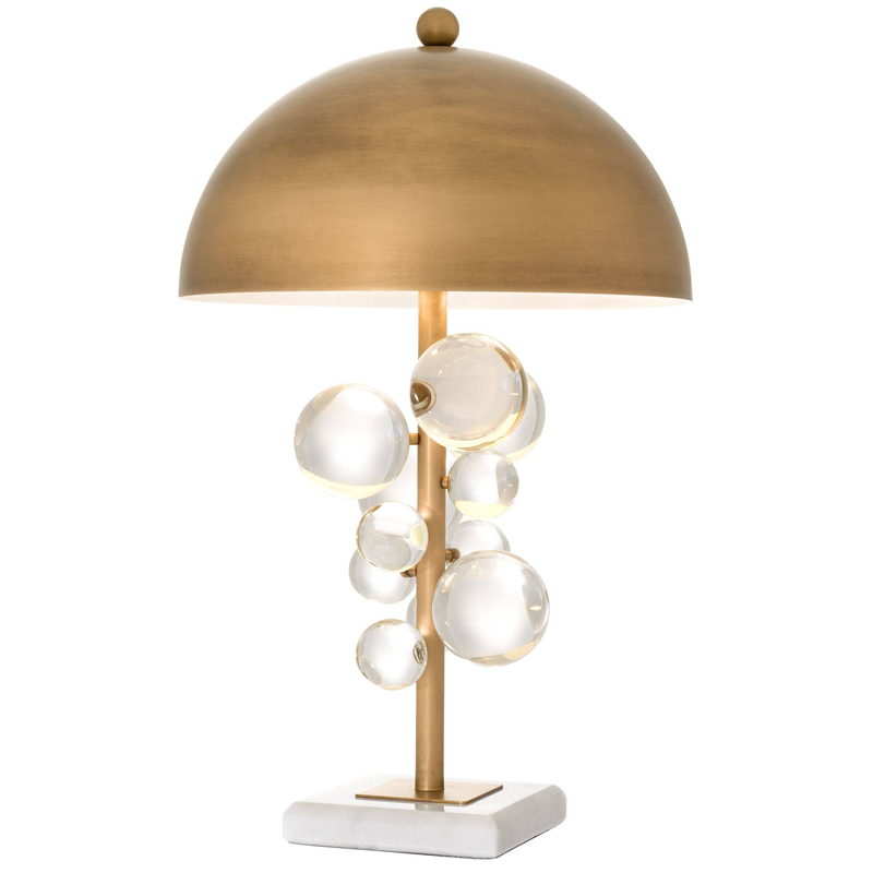 Настольная лампа Eichholtz Table Lamp Floral Латунь Античная полированная Прозрачное Стекло Белый Настольная лампа Eichholtz Table Lamp Floral Латунь Античная полированная Прозрачное Стекло Белый в Грозном | Loft Concept