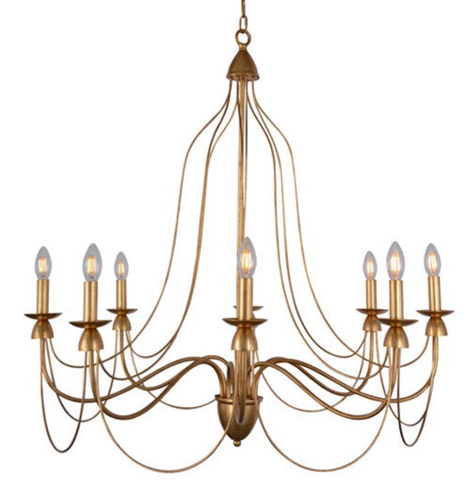 Люстра Wrought Iron Chandelier Золотой Люстра Wrought Iron Chandelier Золотой в Грозном | Loft Concept