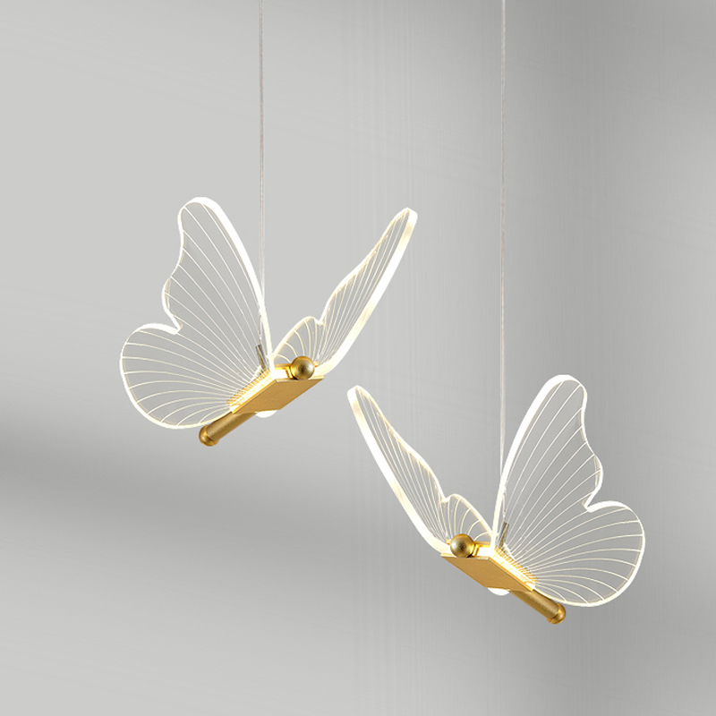 Butterfly Double Pendant Lamp D Прозрачный Латунь Butterfly Double Pendant Lamp D Прозрачный Латунь в Грозном | Loft Concept