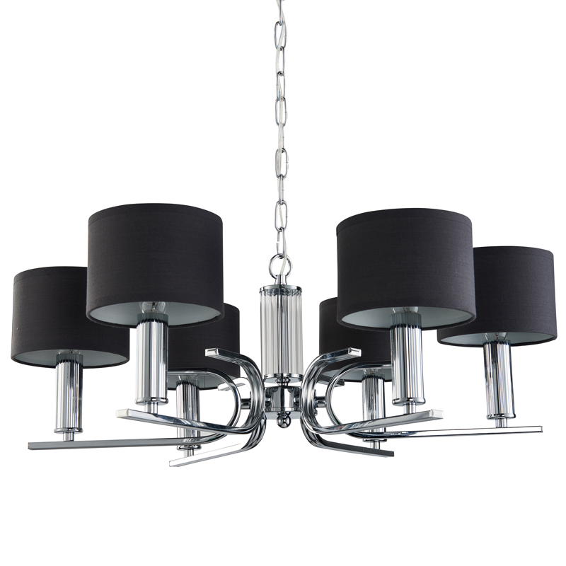 Люстра Yvette Chandelier 71 Хром Черный Прозрачный Люстра Yvette Chandelier 71 Хром Черный Прозрачный в Грозном | Loft Concept
