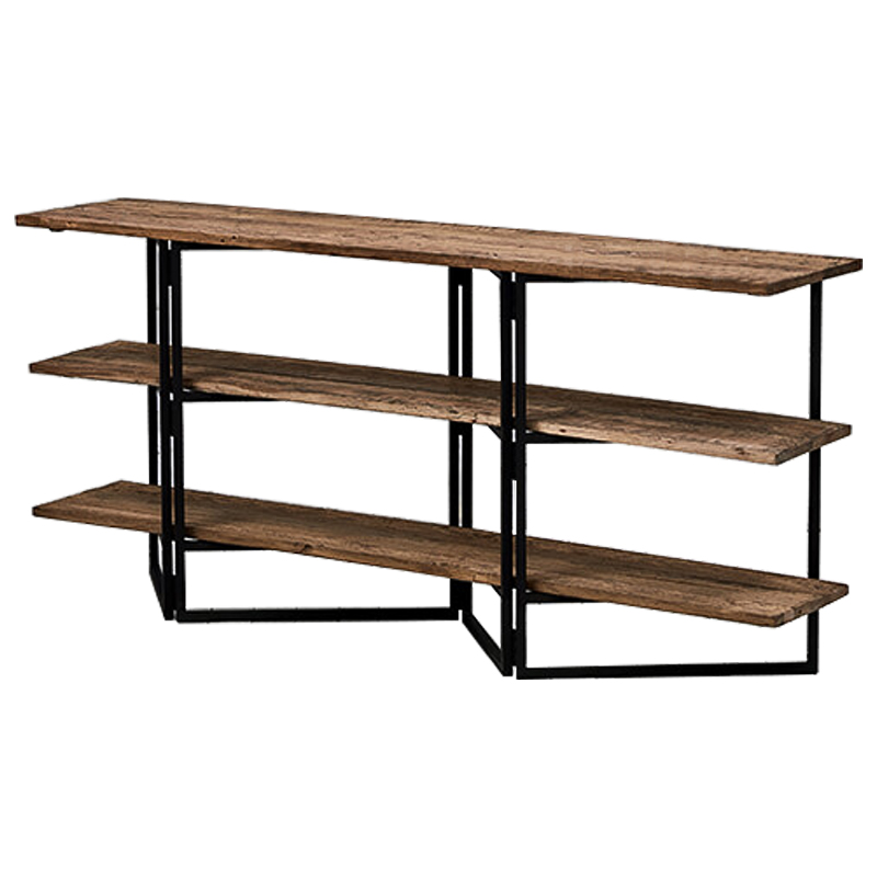 Стеллаж в стиле Лофт Luigi Loft 3 Shelves Rack Коричневый Черный Стеллаж в стиле Лофт Luigi Loft 3 Shelves Rack Коричневый Черный в Грозном | Loft Concept