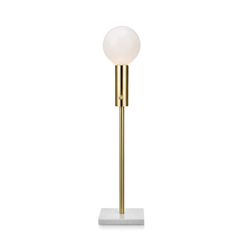 Настольная лампа Marble Top Brass Латунь Белый Настольная лампа Marble Top Brass Латунь Белый в Грозном | Loft Concept