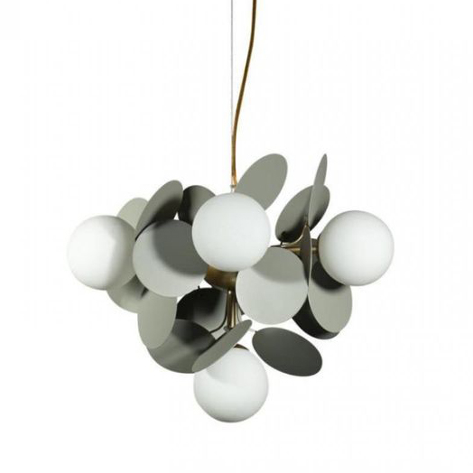 Люстра MATISSE Chandelier circle Gray 6 ламп Серый Золотой Белый Люстра MATISSE Chandelier circle Gray 6 ламп Серый Золотой Белый в Грозном | Loft Concept