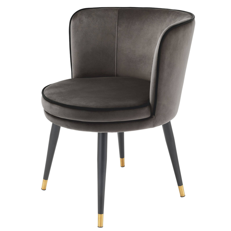 Стул Eichholtz Dining Chair Grenada grey Серый Черный Латунь Стул Eichholtz Dining Chair Grenada grey Серый Черный Латунь в Грозном | Loft Concept