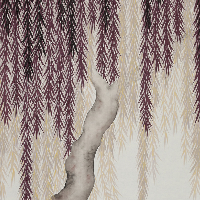 Обои ручная роспись Willow Boysenberry on Bleached White dyed silk Обои ручная роспись Willow Boysenberry on Bleached White dyed silk в Грозном | Loft Concept
