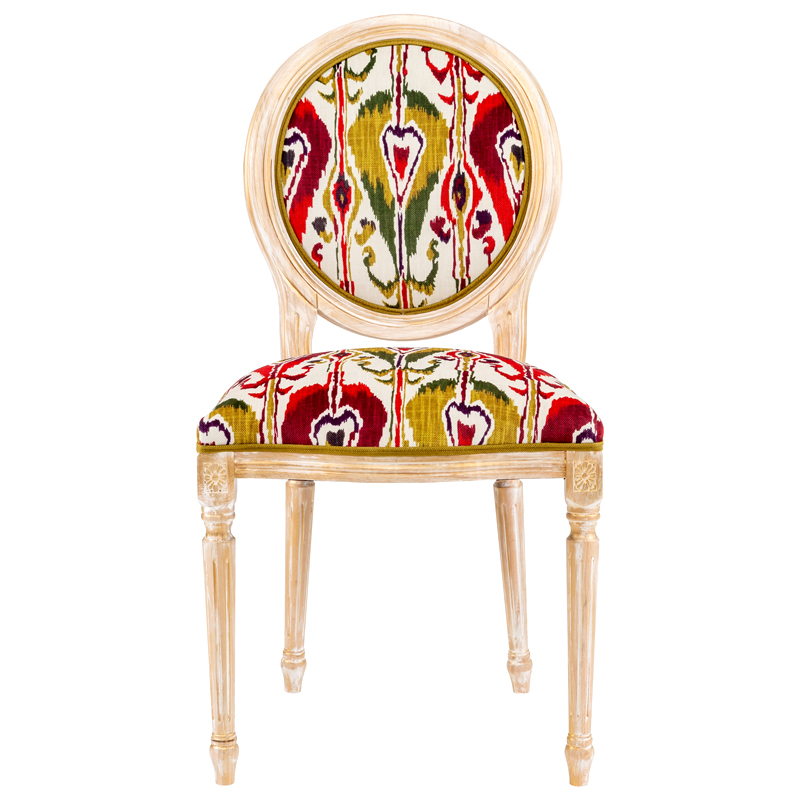 Стул Ikat Pattern Красно-белый Мульти Бежевый Стул Ikat Pattern Красно-белый Мульти Бежевый в Грозном | Loft Concept