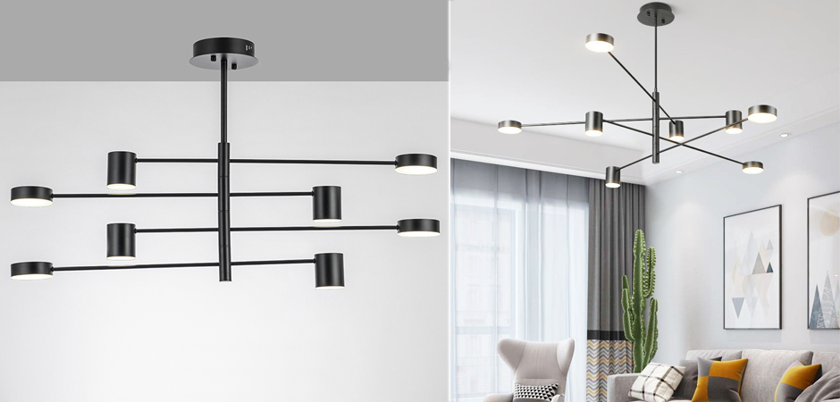Светильник LED Lighting Black 8 lampholders Светильник LED Lighting Black 8 lampholders - Loft-Concept в Грозном