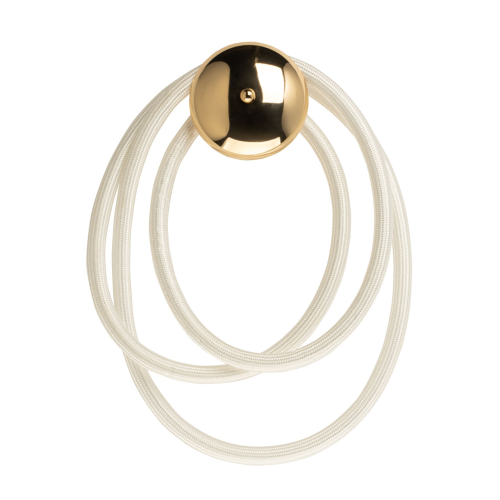 Бра с круглым золотистым основанием и белыми изогнутыми световыми линиями Luke Lampco Tracer Lamp Золотой в Грозном | Loft Concept 