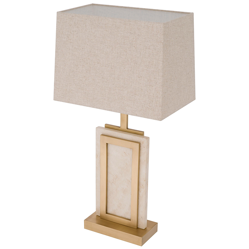 Настольная лампа Eichholtz Table Lamp Murray Travertine Бежевый Латунь Настольная лампа Eichholtz Table Lamp Murray Travertine Бежевый Латунь в Грозном | Loft Concept