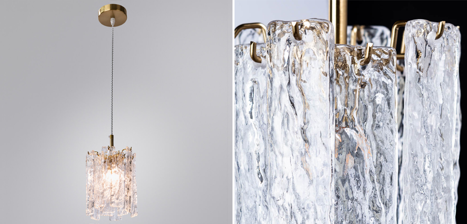 Подвесной светильник Iceberg Glass с Рельефным стеклом Подвесной светильник Iceberg Glass с Рельефным стеклом - Loft-Concept в Грозном