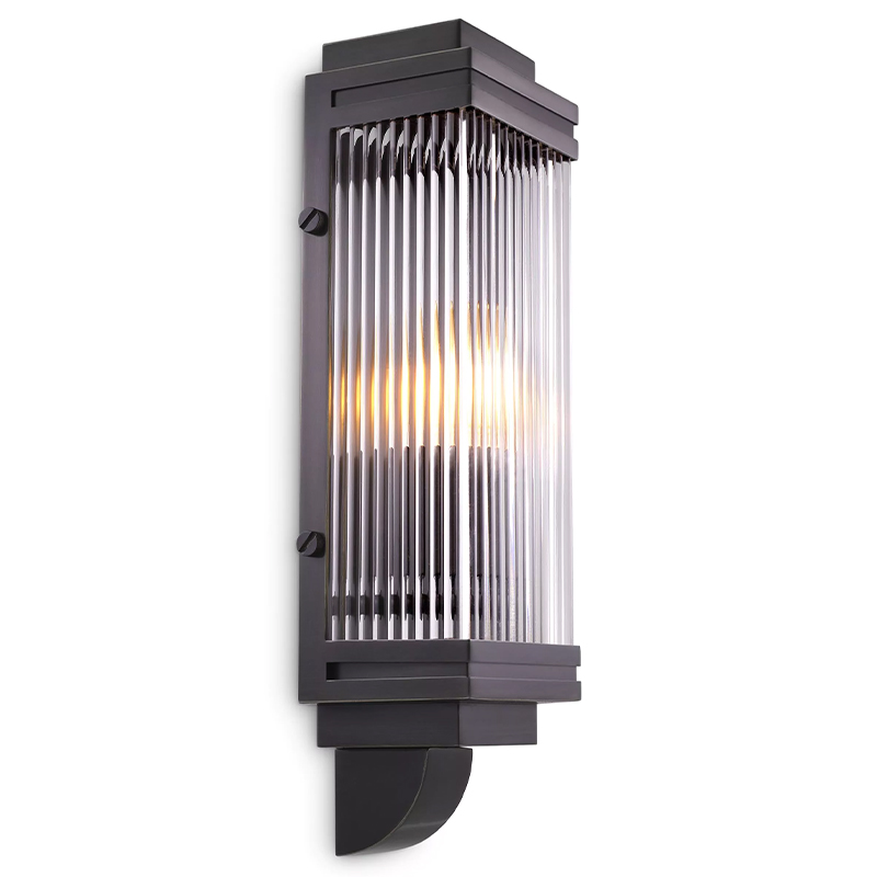 Бра Eichholtz Wall Lamp Bassett Bronze Темная бронза Прозрачное Стекло Бра Eichholtz Wall Lamp Bassett Bronze Темная бронза Прозрачное Стекло в Грозном | Loft Concept