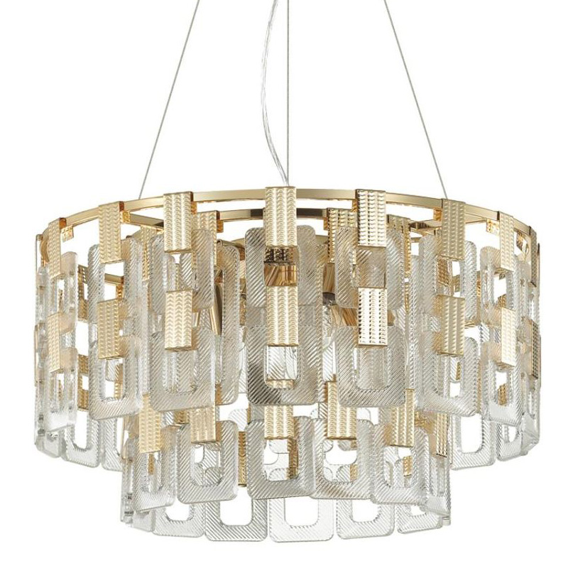 Люстра Ribbed Elements Pendant Round 52 Золотой Прозрачное Стекло Люстра Ribbed Elements Pendant Round 52 Золотой Прозрачное Стекло в Грозном | Loft Concept