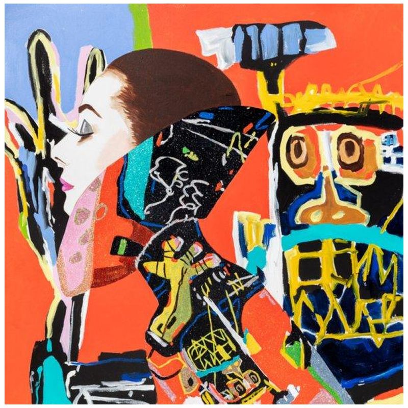 Картина She Dreamed of Basquiat in Orange Мульти Картина She Dreamed of Basquiat in Orange Мульти в Грозном | Loft Concept