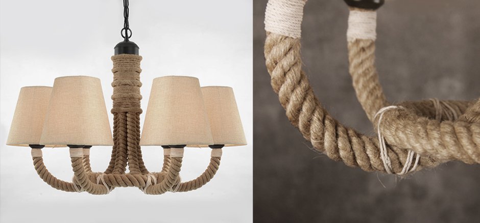 Люстра Rattan Chandelier Loft Rope Light Люстра Rattan Chandelier Loft Rope Light - Loft-Concept в Грозном