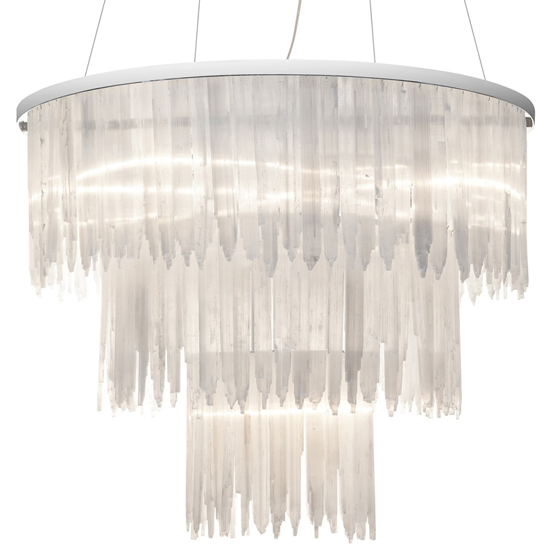 Люстра LAMP SELENITE ROUND chromium 85 Прозрачный белый Хром Люстра LAMP SELENITE ROUND chromium 85 Прозрачный белый Хром в Грозном | Loft Concept