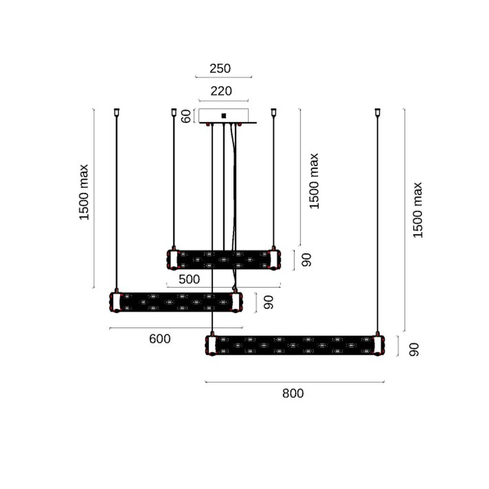Люстра из 3-х колец с текстурной огранкой Reflection of Reality в Грозном