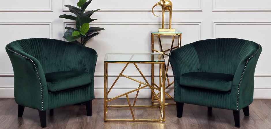 Приставной стол Serene Furnishing Gold Clear Glass Top Side Table Приставной стол Serene Furnishing Gold Clear Glass Top Side Table - Loft-Concept в Грозном