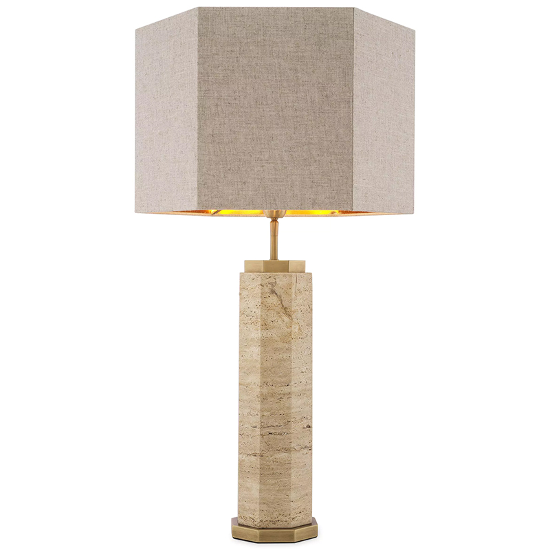 Настольная лампа Eichholtz Table Lamp Newman Бежево-серый Серый Латунь Настольная лампа Eichholtz Table Lamp Newman Бежево-серый Серый Латунь в Грозном | Loft Concept