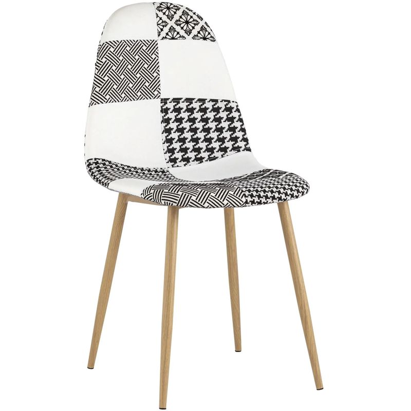 Стул Archie Chair Черно-Белый Печворк Белый Черный Древесина Стул Archie Chair Черно-Белый Печворк Белый Черный Древесина в Грозном | Loft Concept