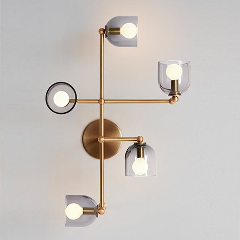 Бра Edie Sconce smok Латунь Стекло Смок Бра Edie Sconce smok Латунь Стекло Смок в Грозном | Loft Concept