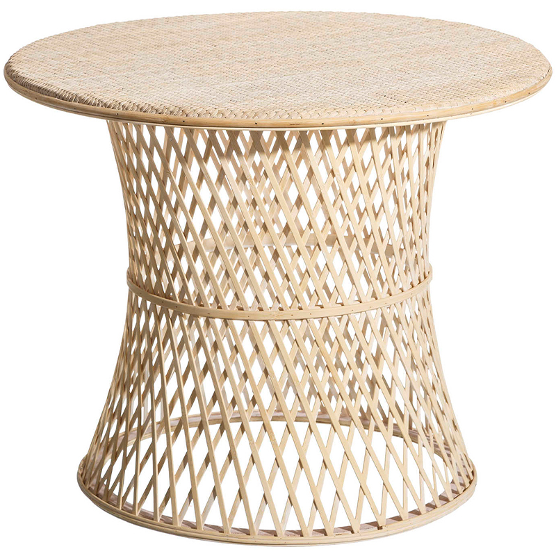 Круглый приставной стол из бамбука Woven Bamboo Side Table Бежевый Круглый приставной стол из бамбука Woven Bamboo Side Table Бежевый в Грозном | Loft Concept