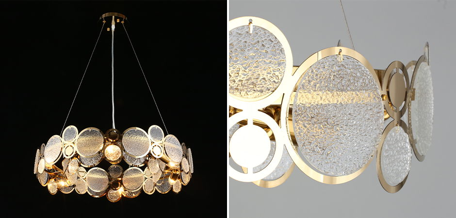 Люстра с рельефным стеклом Golden Circles Люстра с рельефным стеклом Golden Circles - Loft-Concept в Грозном
