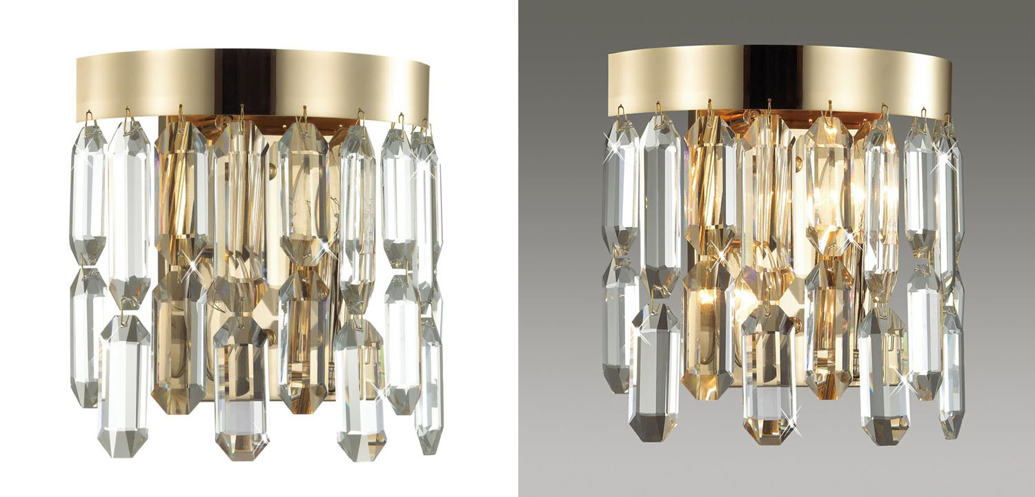 Бра Crystal Polyhedrons Wall Lamp Gold - фото