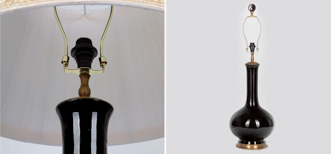 Светильник черный с белым абажуром Edison - фото