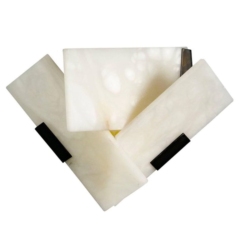Бра Pierre Chareau Manner Large Fly 3 Alabaster Sconces Белый Мрамор Bianco Черный Бра Pierre Chareau Manner Large Fly 3 Alabaster Sconces Белый Мрамор Bianco Черный в Грозном | Loft Concept