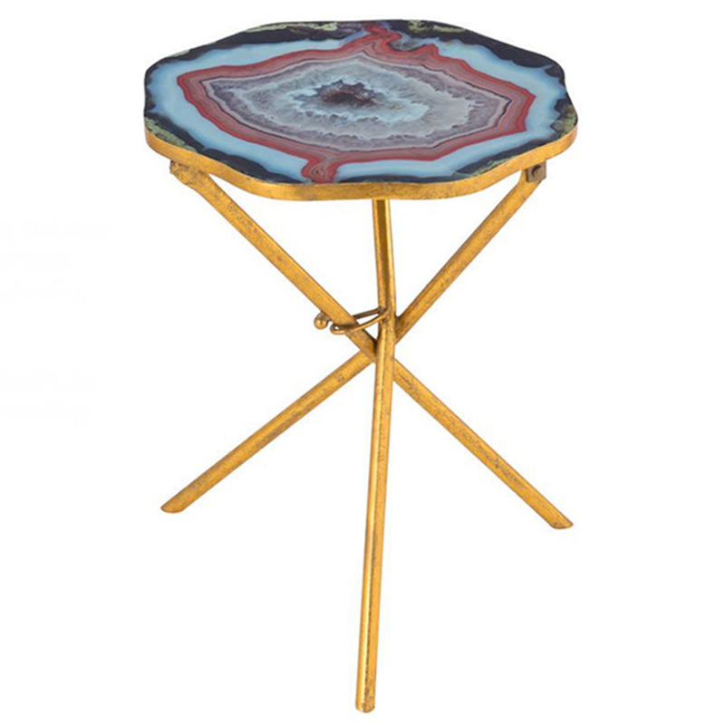 Приставной стол Agate Design Red Gold Side Table Золотой Мульти Приставной стол Agate Design Red Gold Side Table Золотой Мульти в Грозном | Loft Concept