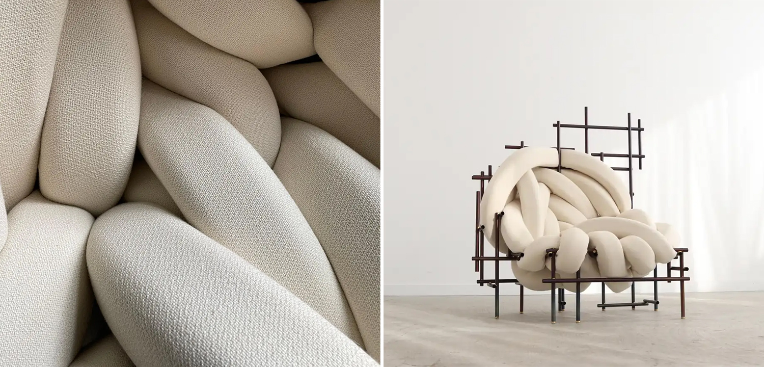 Дизайнерское Кресло с плетеными трубами Lawless Fauteuil by Evan Fay - фото