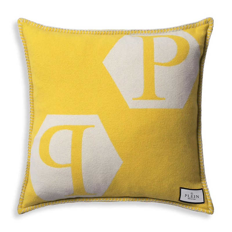 Подушка Philipp Plein Cushion Cashmere Yellow Желтый Белый Подушка Philipp Plein Cushion Cashmere Yellow Желтый Белый в Грозном | Loft Concept