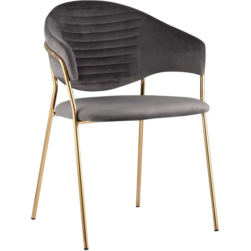 Стул Alexis Chair Серый Велюр Золотые ножки Серый Золотой Стул Alexis Chair Серый Велюр Золотые ножки Серый Золотой в Грозном | Loft Concept