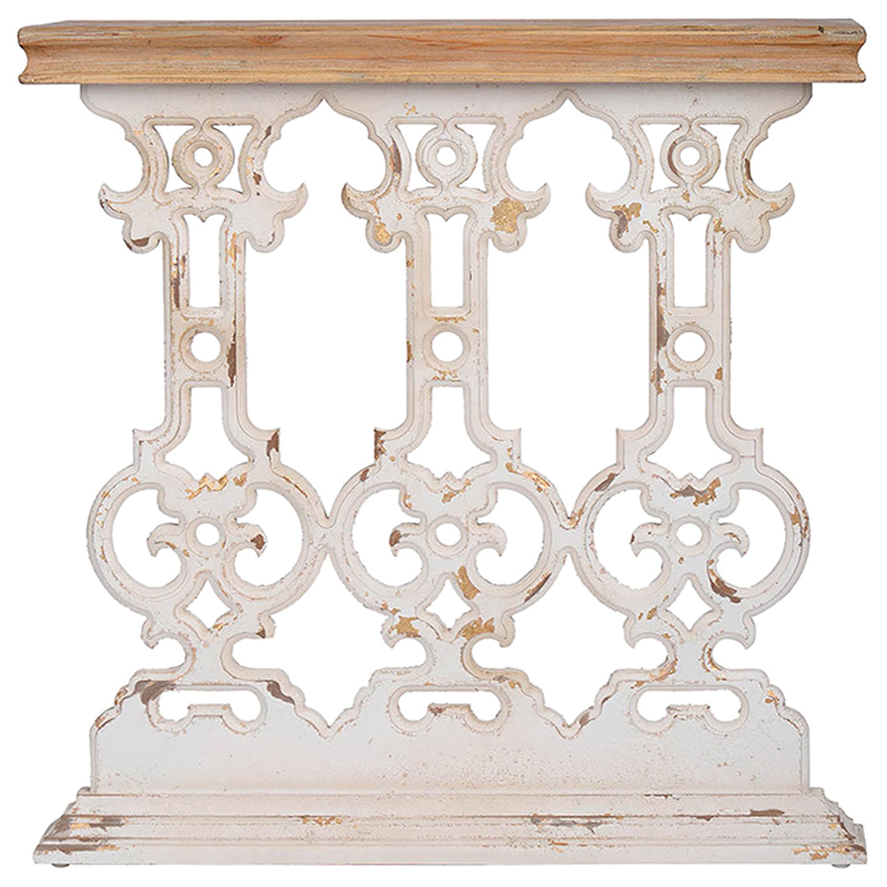 Винтажная консоль Aged Wood Коричневый Белый Винтажная консоль Aged Wood Коричневый Белый в Грозном | Loft Concept