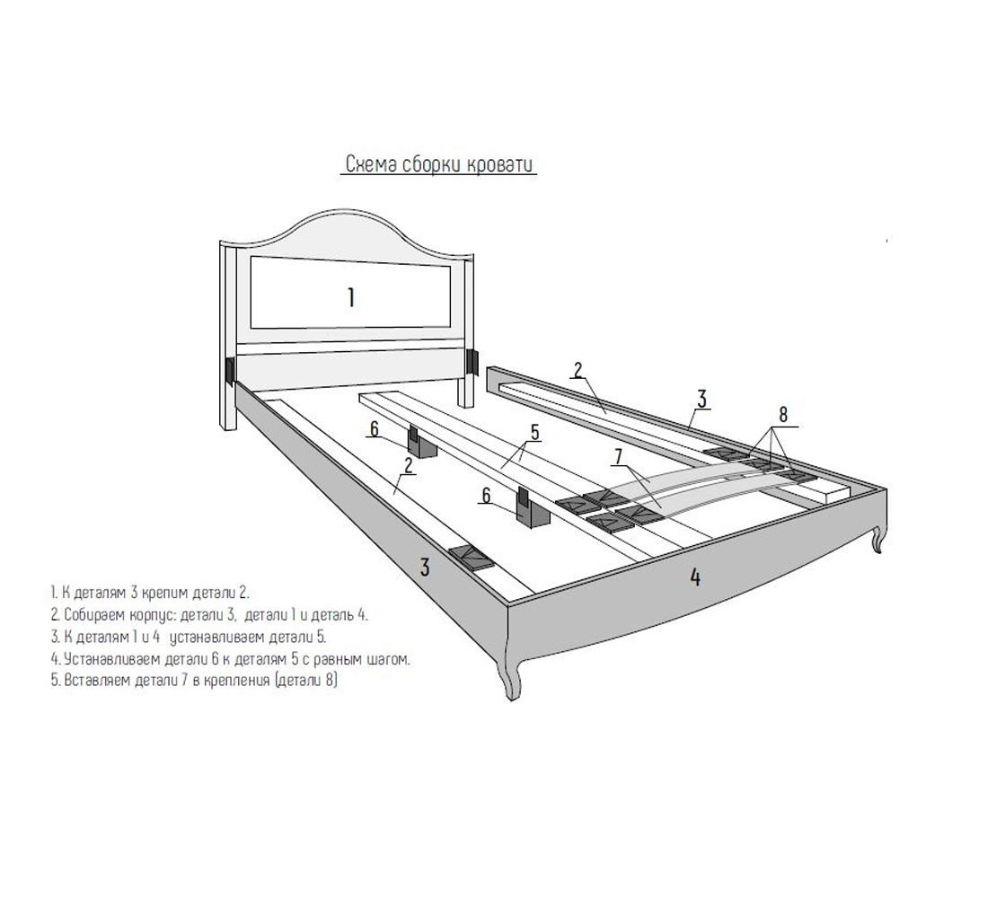 Кровать из массива бука с мягким изголовьем Tasteful Furniture в Грозном