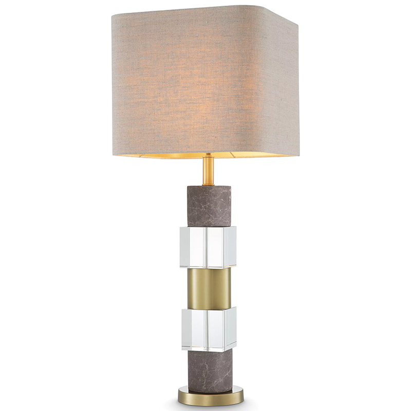 Настольная лампа Eichholtz Table Lamp Cullingham Grey Marble Латунь Прозрачное Стекло Серый Бежево-серый Настольная лампа Eichholtz Table Lamp Cullingham Grey Marble Латунь Прозрачное Стекло Серый Бежево-серый в Грозном | Loft Concept
