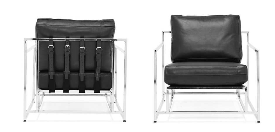 Кресло Black Calfskin Armchair Кресло Black Calfskin Armchair - Loft-Concept в Грозном