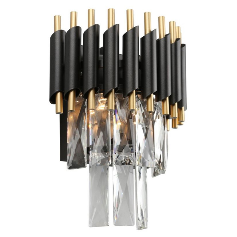 Бра Black Chandelier Crystal Черный Прозрачное Стекло Золотой Бра Black Chandelier Crystal Черный Прозрачное Стекло Золотой в Грозном | Loft Concept