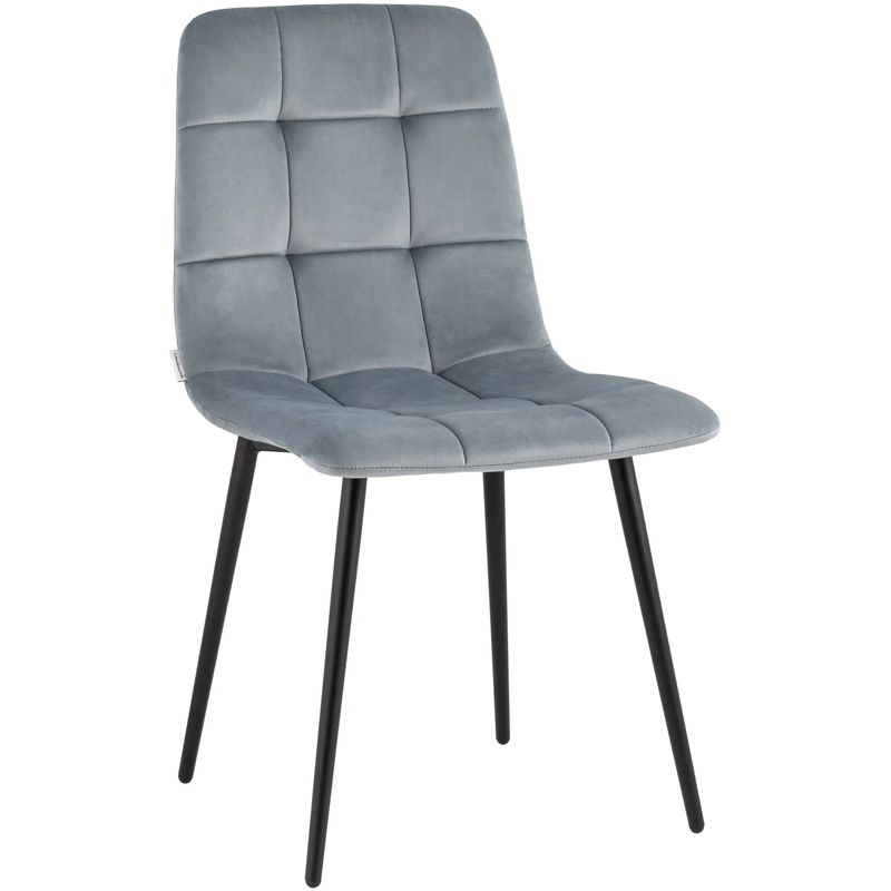 Стул NANCY Chair Серо-Голубой Велюр Серо-голубой Черный Стул NANCY Chair Серо-Голубой Велюр Серо-голубой Черный в Грозном | Loft Concept