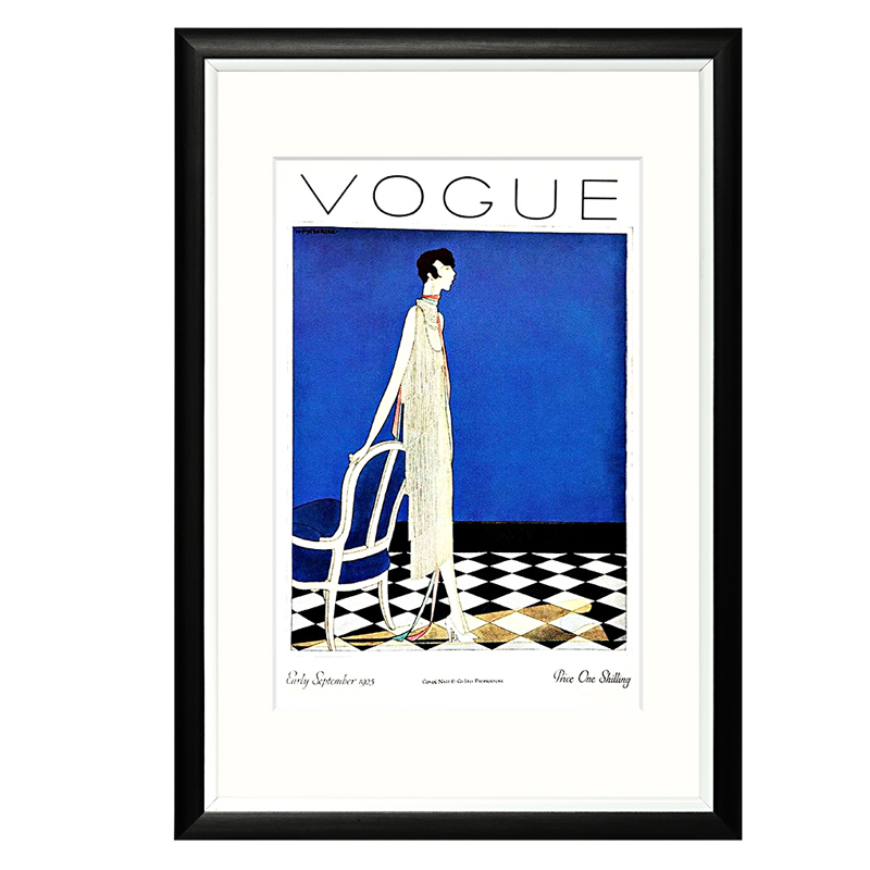 Постер Vogue September 1925 Синий Черный Белый Постер Vogue September 1925 Синий Черный Белый в Грозном | Loft Concept