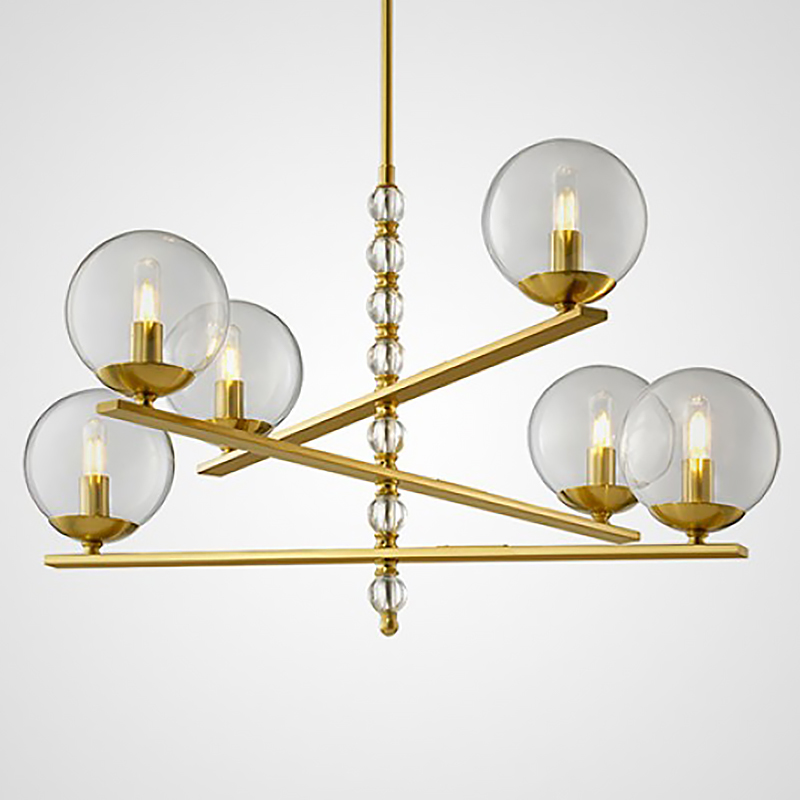 Люстра FONDO Chandelier Латунь Прозрачный Люстра FONDO Chandelier Латунь Прозрачный в Грозном | Loft Concept