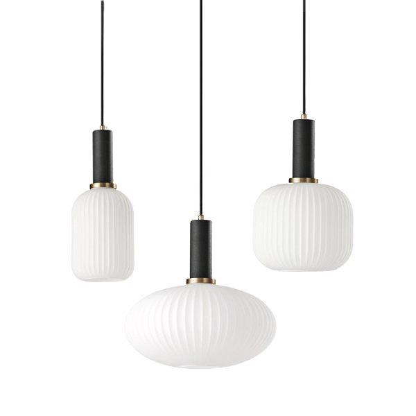 Подвесной светильник Ferm Living chinese lantern Белый Черный Подвесной светильник Ferm Living chinese lantern Белый Черный в Грозном | Loft Concept